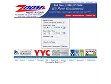 Tablet Screenshot of booking.zoomrentals.ca